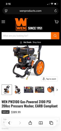 Wen 3100 psi gas power washer