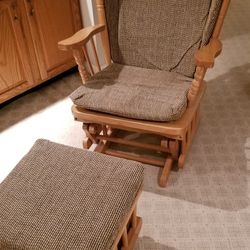 Glider Rocker And Foot Stool