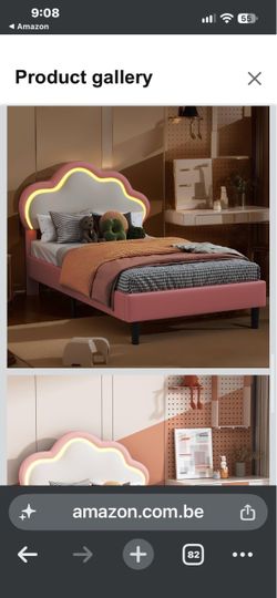 Queen Princess Bed Frame with Cloud Headboard & Lights