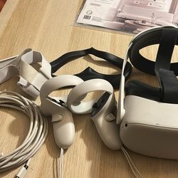 Oculus Quest 2 Advanced All-in-One Virtual Reality Gmaing VR Headset 128GB Set, White