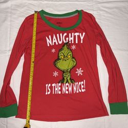 Ugly Christmas Sweater Large And Medium Naughty Grinch Pijama Shirt