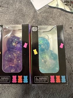 Glitter Gummy Bear Squishy Toys – Set of 2