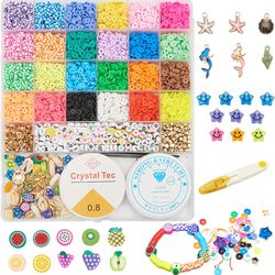6000 Beads for Bracelets Making Polymer Clay Beads for Bracelet Making Kits  Adults Small Flat Beads for Bracelets for Jewelry Making Earrings Set Gift  for Sale in Upland, CA - OfferUp