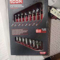 Icon 8 Piece SAE Flex Ratcheting Wrenches
