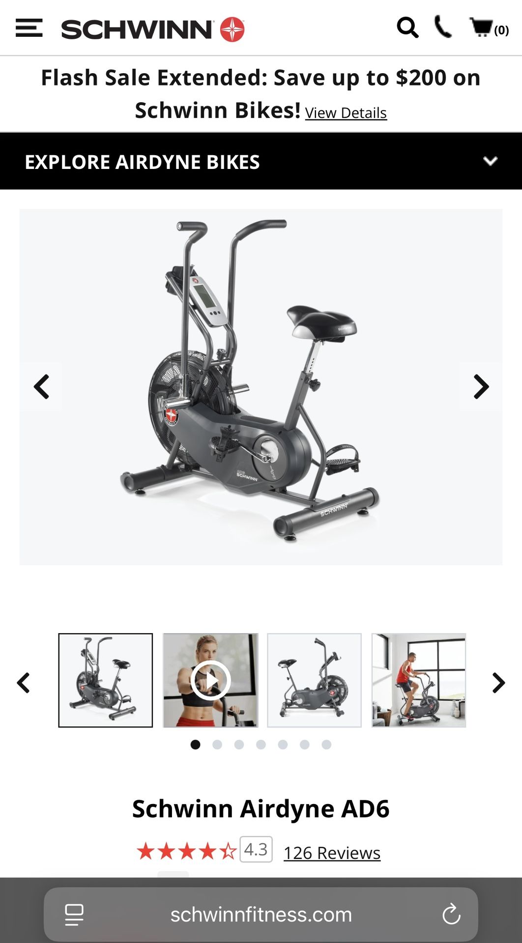 Shcwinn Ad6 Air dyne Fan Bike Like New