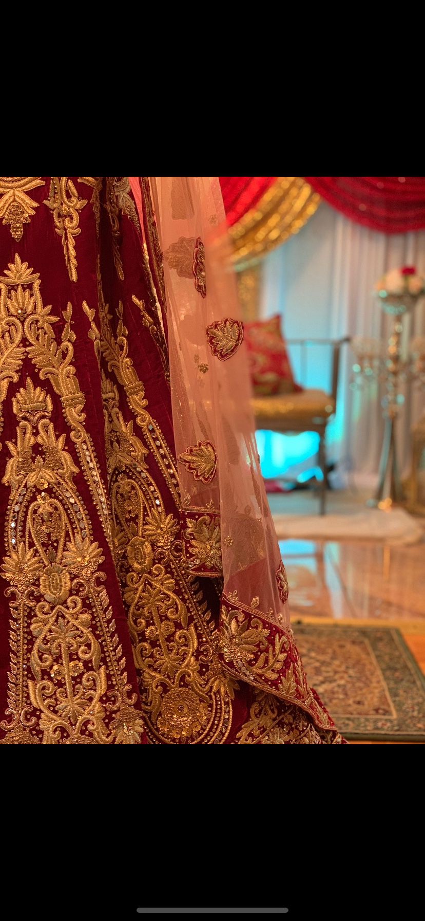 A Classic Indian Bride Two Piece Red Dress 