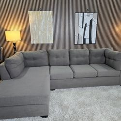 Modern Gray 2 Piece Sectional with Chaise
