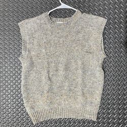 Vintage Lord & Taylor 80’s Grey Pure Wool Sweater Vest Women’s Size Large