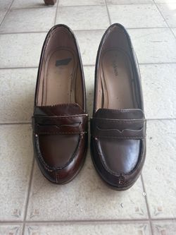 Style & Co Brown Penny Loafer Heels size 5