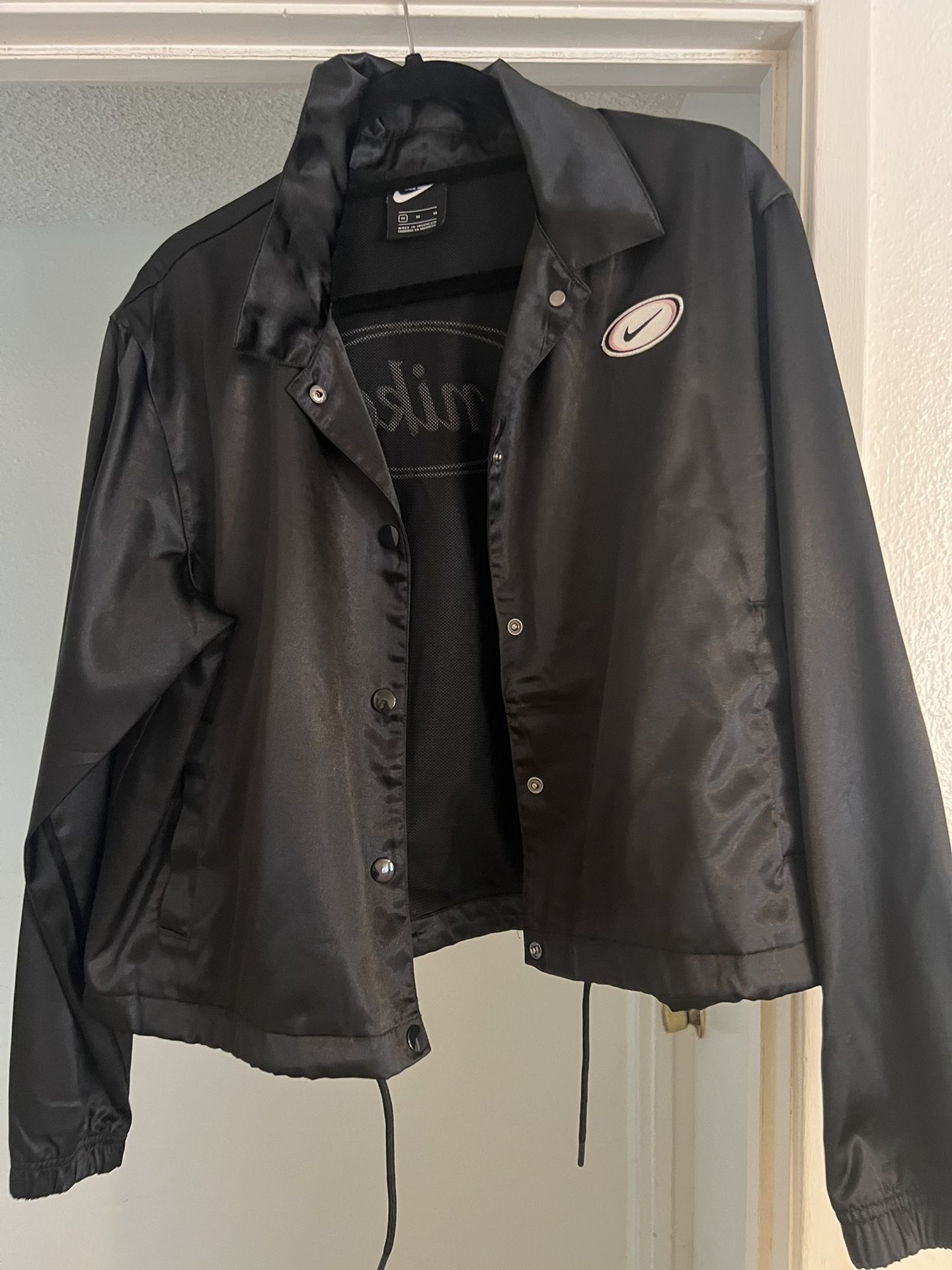 Black Flower Nike Windbreaker Jacket