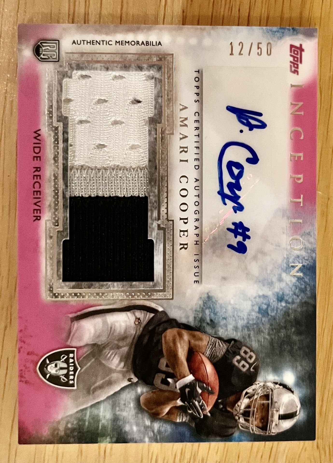 2015 Topps Inception Pink Amari Cooper Autograph Relic