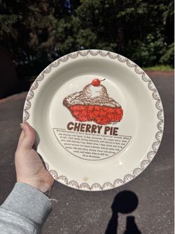 Cherry Pie Serving Plate with Recipe