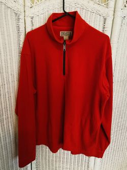 Unisex Duluth Trading Co. Solid Red 1/4 Zip Up Fleece Sweater Size Large