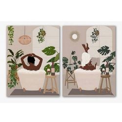 Bathroom Canvas Poster Set