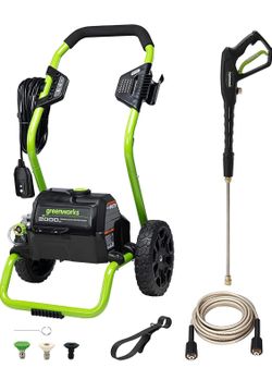 Greenworks 2000 PSI 1.1 GPM Max Electric Power Washer W/ 25°, 40° & Soap Nozzle