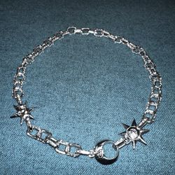 18” .925 Sterling Silver Hard Jewelry Astrology Choker