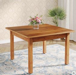 39.4" Square Dining Table Kitchen Table with Solid Wood Legs