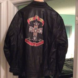 WTS: Like New, Guns n Roses leather jacket. XL bought it and left it hanging in closet. $150.00 contact Pete.