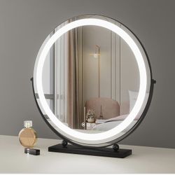 Newly Makeup Mirror With Light, Vanity Cosmetic Mirror With Touch Screen,LED Round Standing