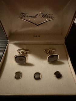 1950s Cuff Links And Shirt Bars By Swank Formal Wear