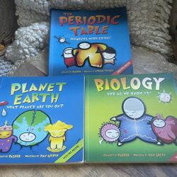 Lot of 3 Basher Science Paperback Books – Periodic Table, Biology & Planet Earth