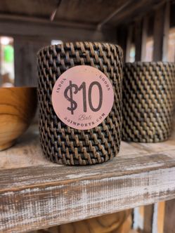Woven Rattan Basket or Cup