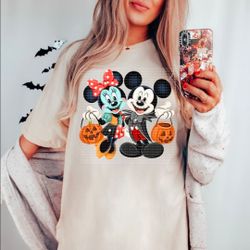 Halloween mickey and minnie shirt