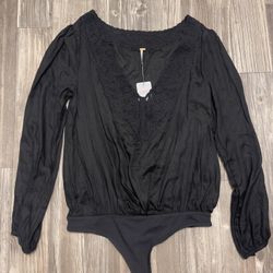 Size XS free people long sleeves bodysuit black NWT  #8