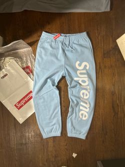 Supreme Satin Applique Sweatpants Blue
