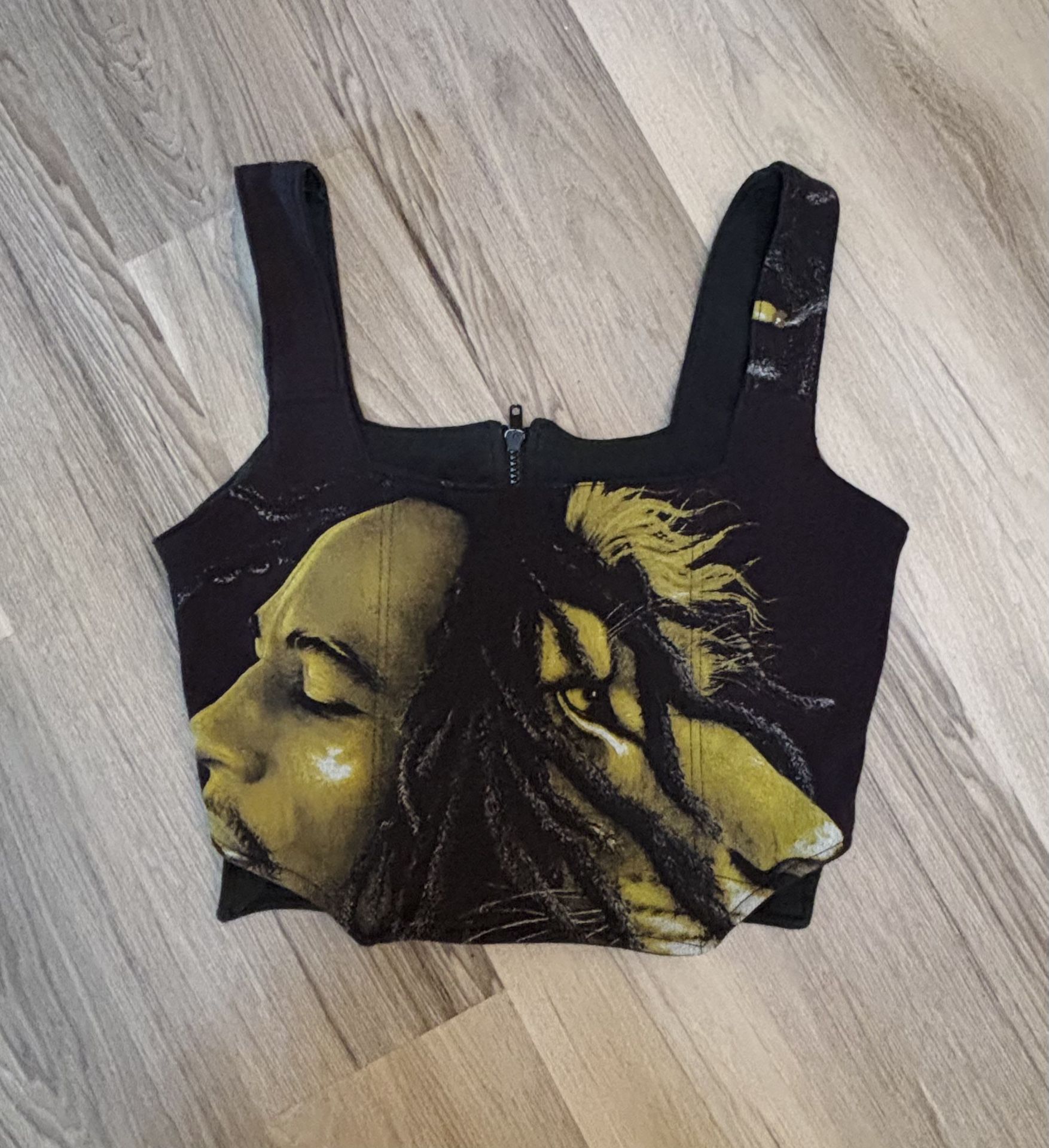 Bob Marley Graphic Tee Corset Top