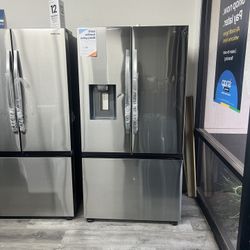 Samsung - 31 cu. ft. 3-Door French Door Smart Refrigerator with Four Types of Ice - Stainless Steel