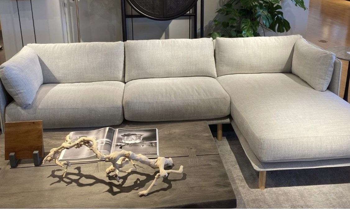 GREY SECTIONAL MODERN AND SOPHISTICATED SOFA 2 PIECE COLOR GREY  CRATE &BARREL