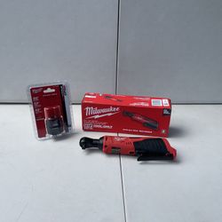 Milwaukee M12 Ratchet 3/8 Model 2357-20 And Battery M12 CP 2.0 Model 48-11-2420