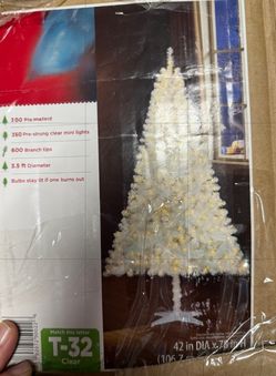 White Christmas tree With Lights