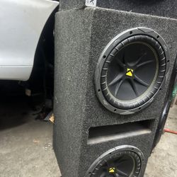 Kicker 10in sub, both good. Ported box 
