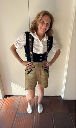 Vintage German Lederhosen Outfit with Suspenders