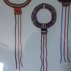 Framed African Masai Beaded Necklaces 