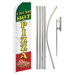 16 Ft Advertising Flag Complete Kit (Flag+Pole+Ground Spike)