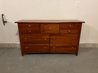 Large 9-Drawer Wood Dresser – 56” Wide, $150. Pickup Today