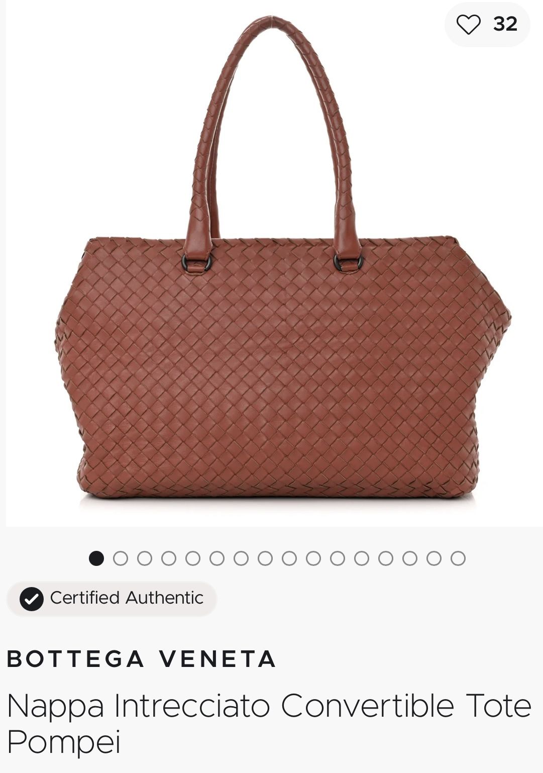 Bottega Veneta Nappa Intrecciato Convertible Tote Pompei