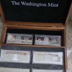 Washington Mint 2000 Silver Proof Bill Set 4 oz each W/ COA & Box