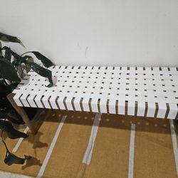 White bench leather