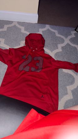 red jordan hoodie red size L