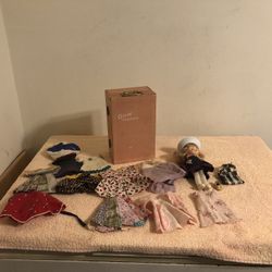 Vintage 1950’s Ginny Doll Trunk With 1977 Vogue Ginny Doll Ginny Hangers & More