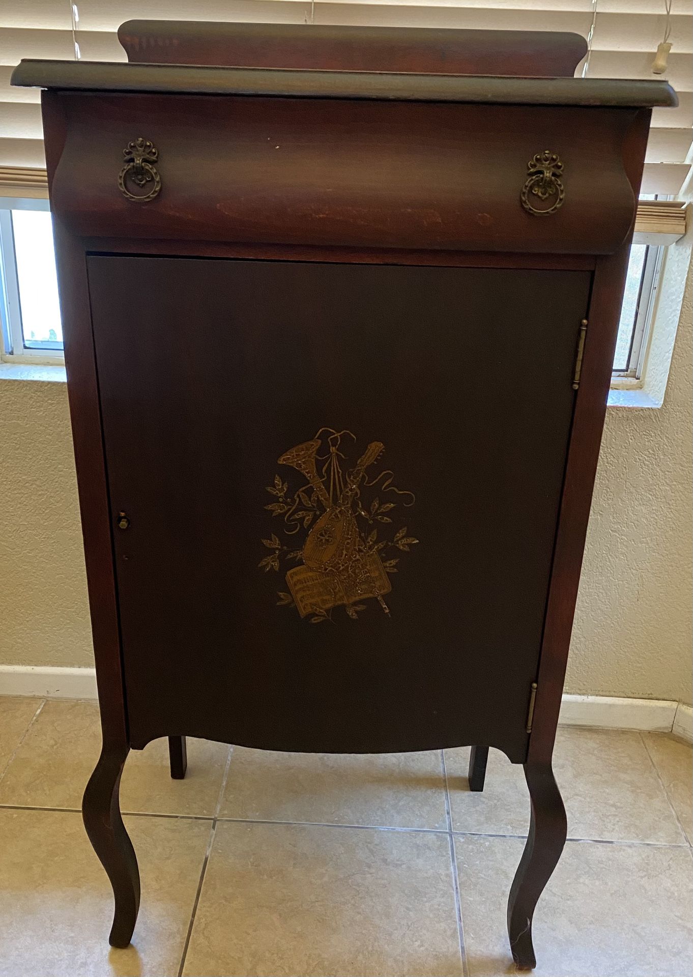 Antique Mahogany Sheet Music Cabinet