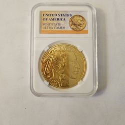 Limit Edicion Gold Plate American Coin Badge  Of Honor