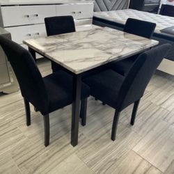*Now $299!!!*---Adorable Tedd Black Dining Table Sets W/4 Chairs---Delivery Available🤠