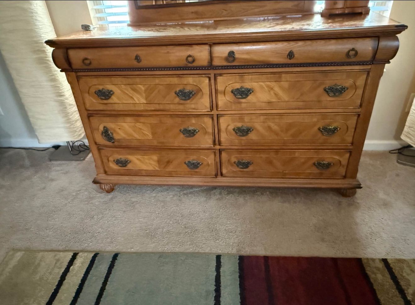 Oak Dresser W/mirror 