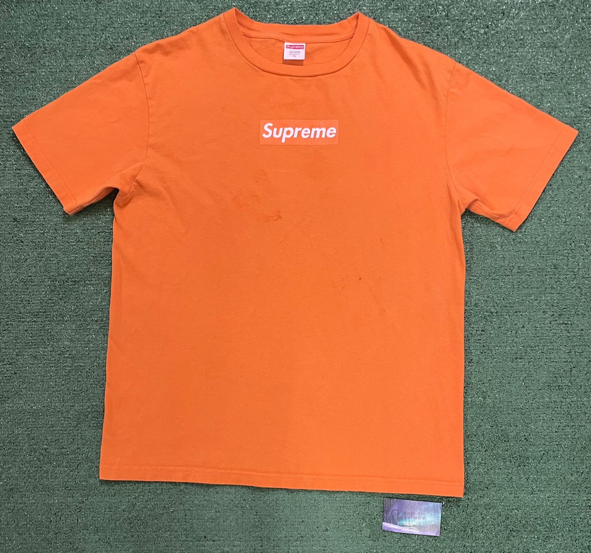 Supreme 2004 orange box logo short sleeve tee