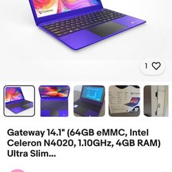 Gateway 14.1" (64GB eMMC, Intel Celeron N4020, 1.10GHz, 4GB RAM) Ultra Slim...